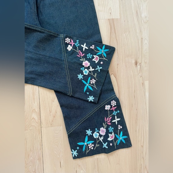 Vintage! Anitsa Paris Flower Jeans Capris - Picture 3 of 6